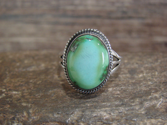 Native American Sterling Silver & Sonoran Turquoise Ring by Saunders - Size 8.5