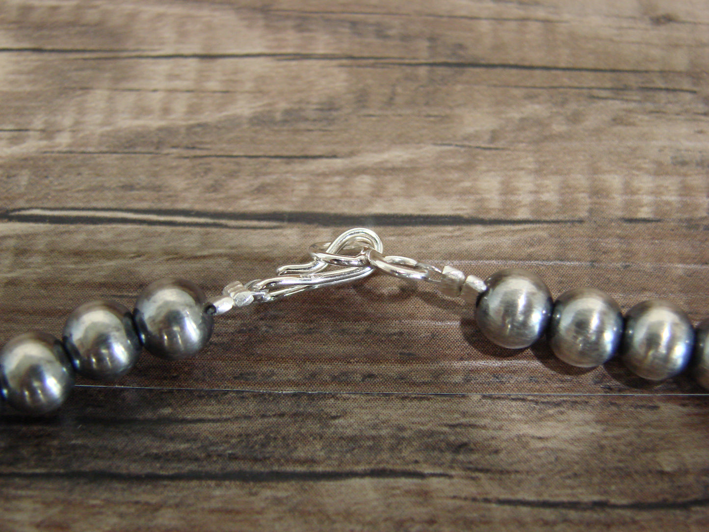 Native American 18" Sterling Silver & Turquoise Navajo Pearl Necklace By Betone