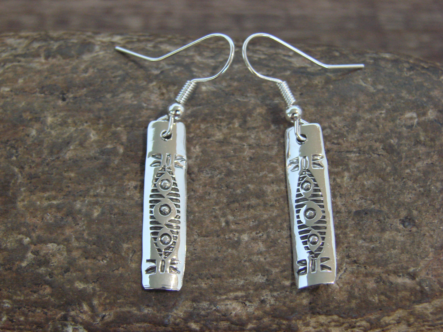 Native American Sterling Silver Dangle Earrings by Tahe