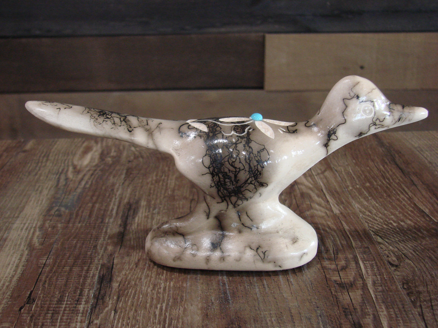 Native American Pottery Horse Hair Road Runner Sculpture by Vail