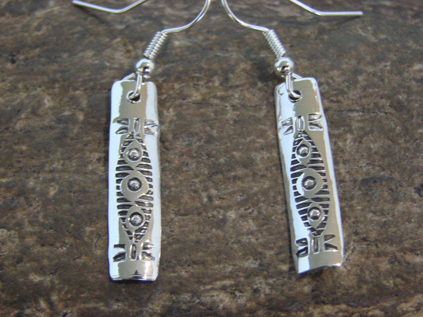 Native American Sterling Silver Dangle Earrings by Tahe