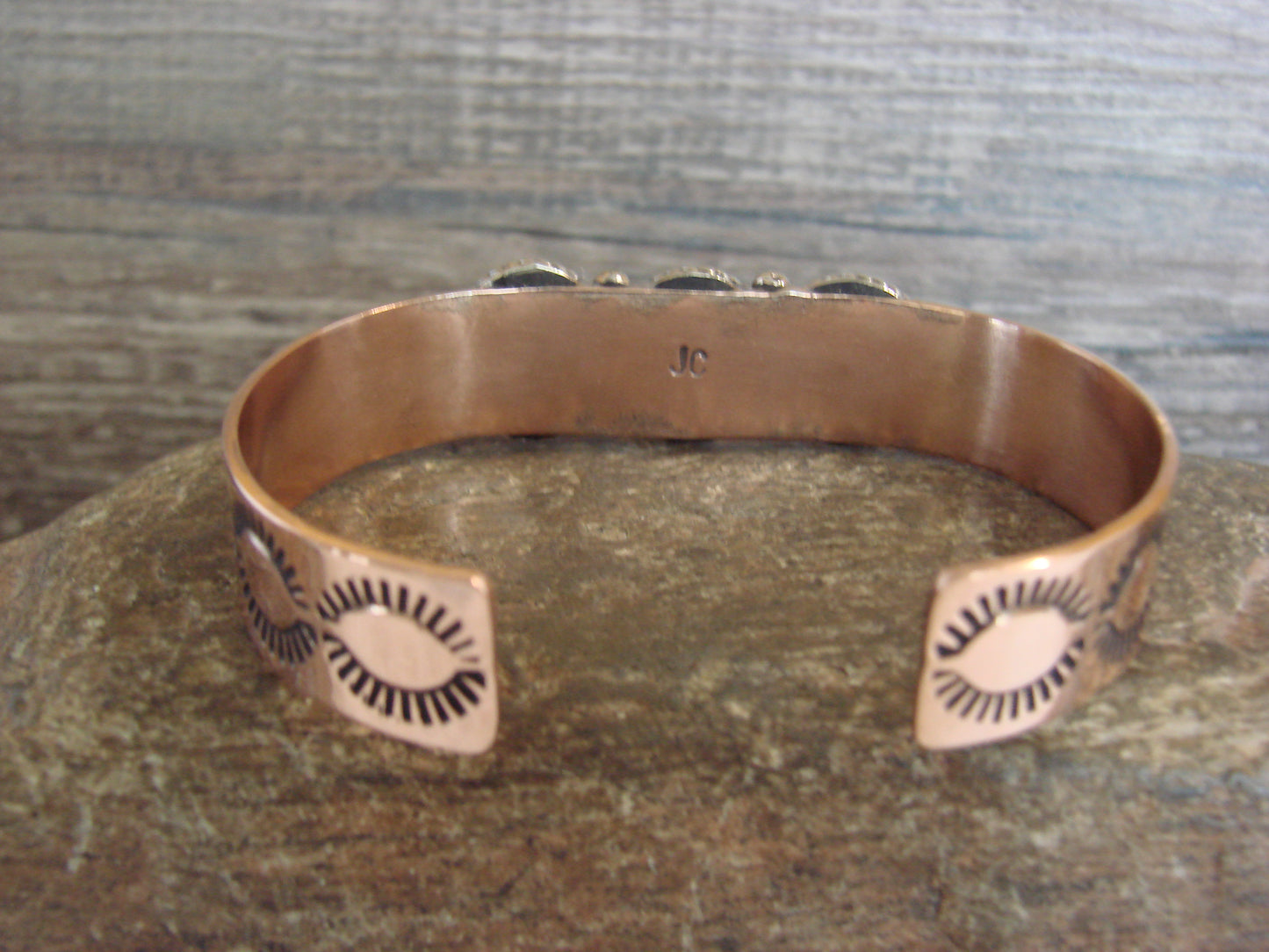 Native American Copper & Turquoise Bracelet by Cleveland
