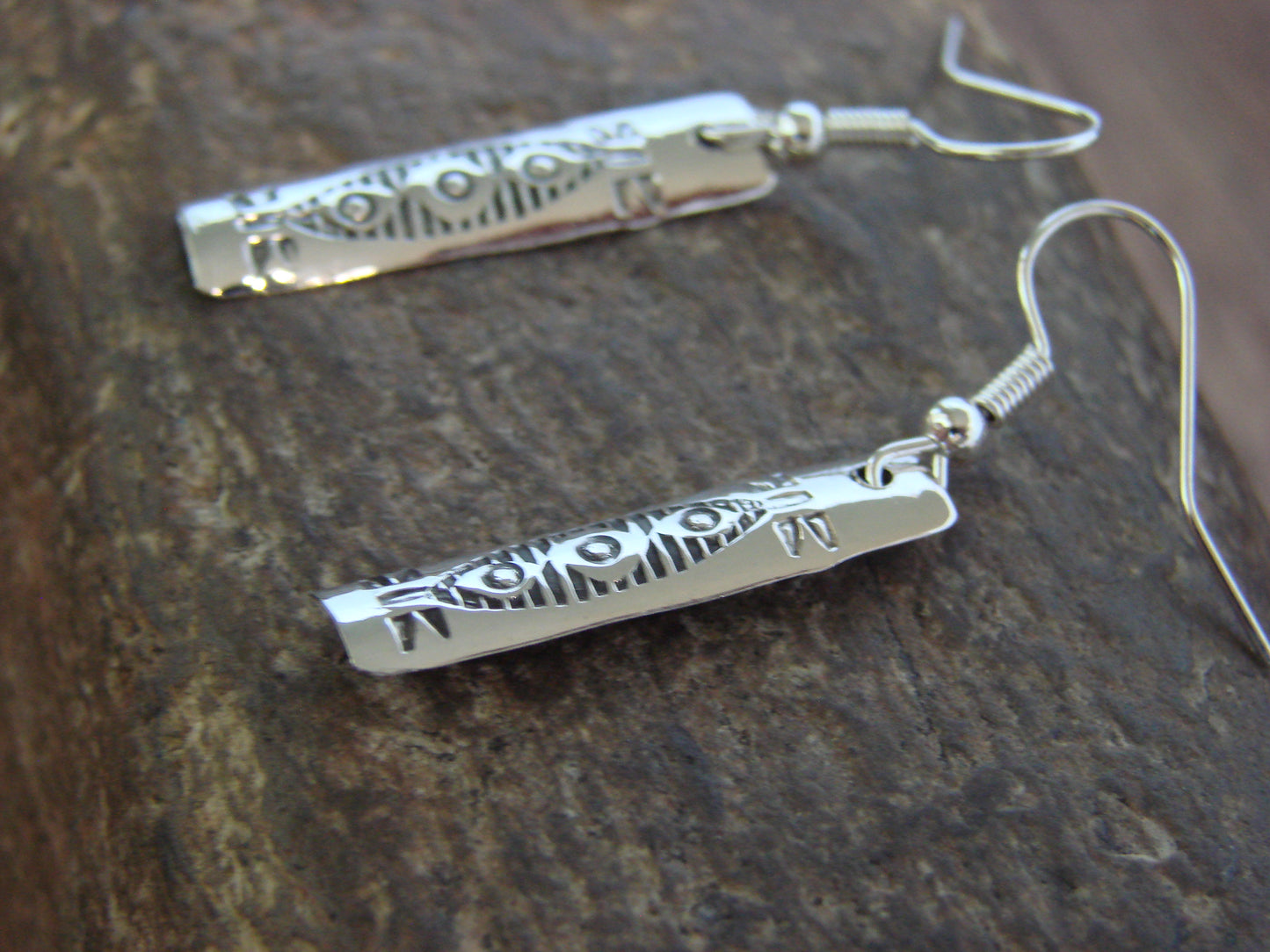 Native American Sterling Silver Dangle Earrings by Tahe
