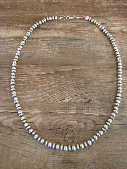 Native American Sterling Silver Navajo Pearl 22" Necklace by Halwood