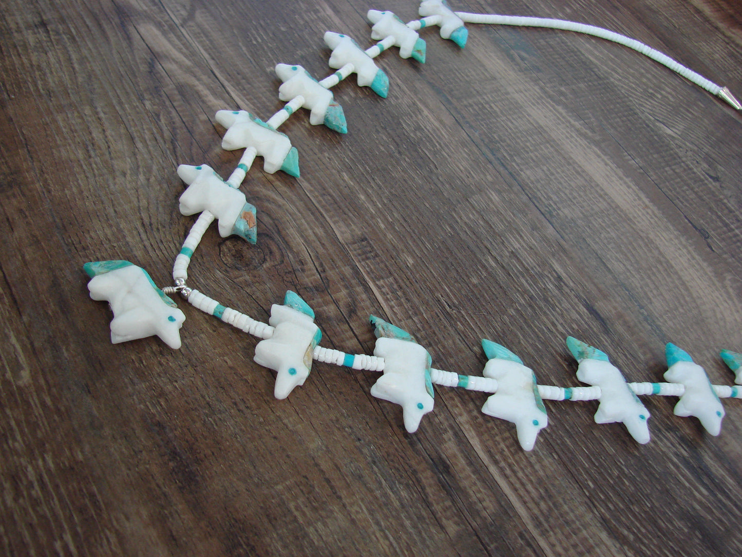 Hand Carved White Marble Horse Fetish Necklace - Mitchell