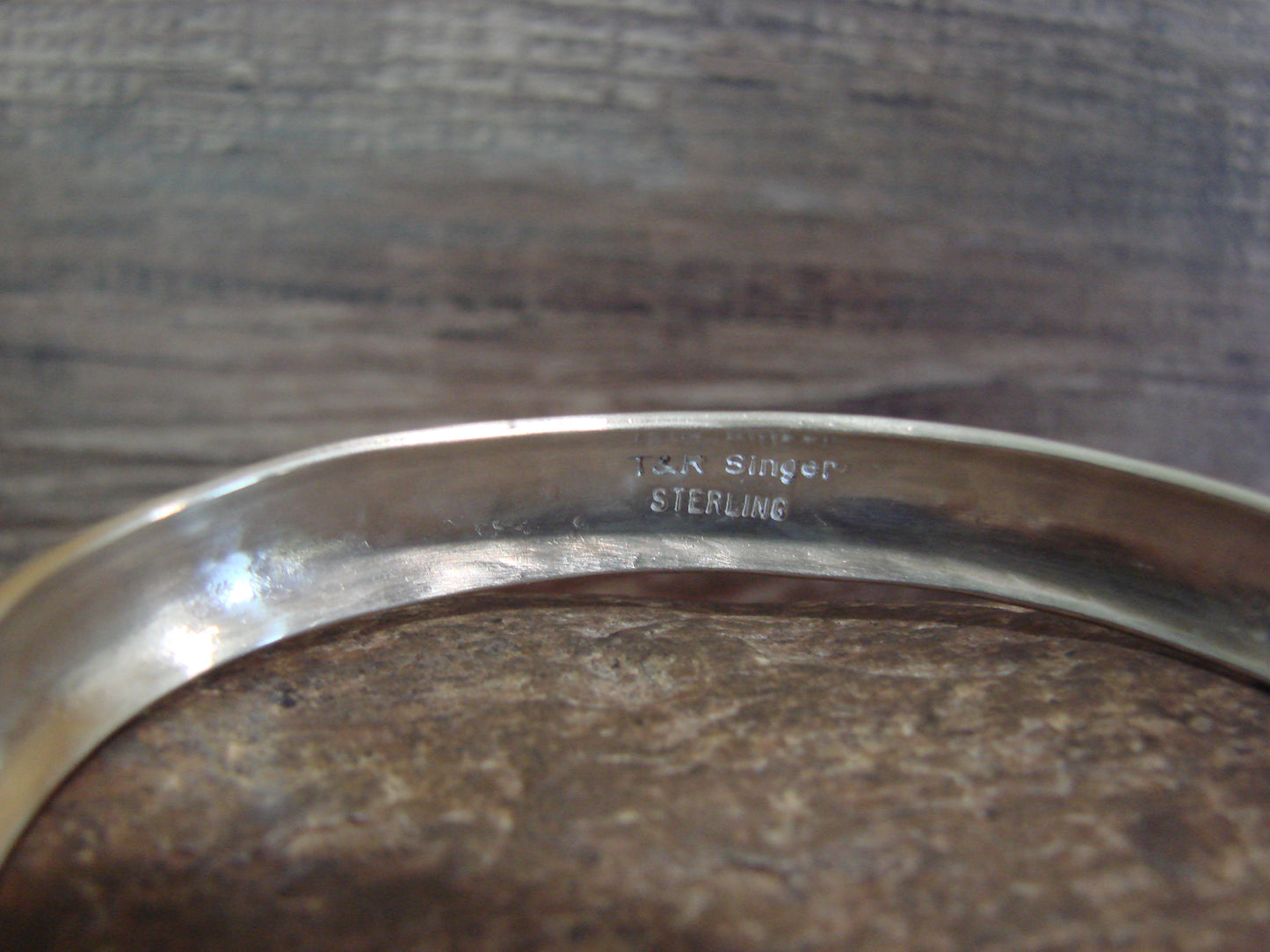 Native American Sterling Silver 3/8" Petroglyph Bracelet by Singer