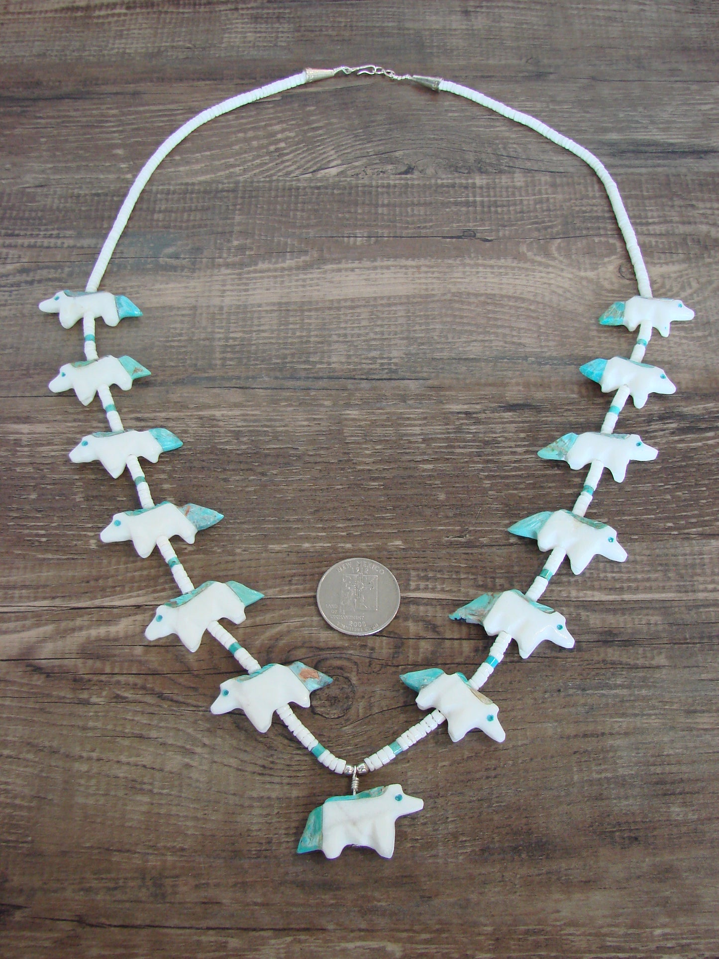 Hand Carved White Marble Horse Fetish Necklace - Mitchell