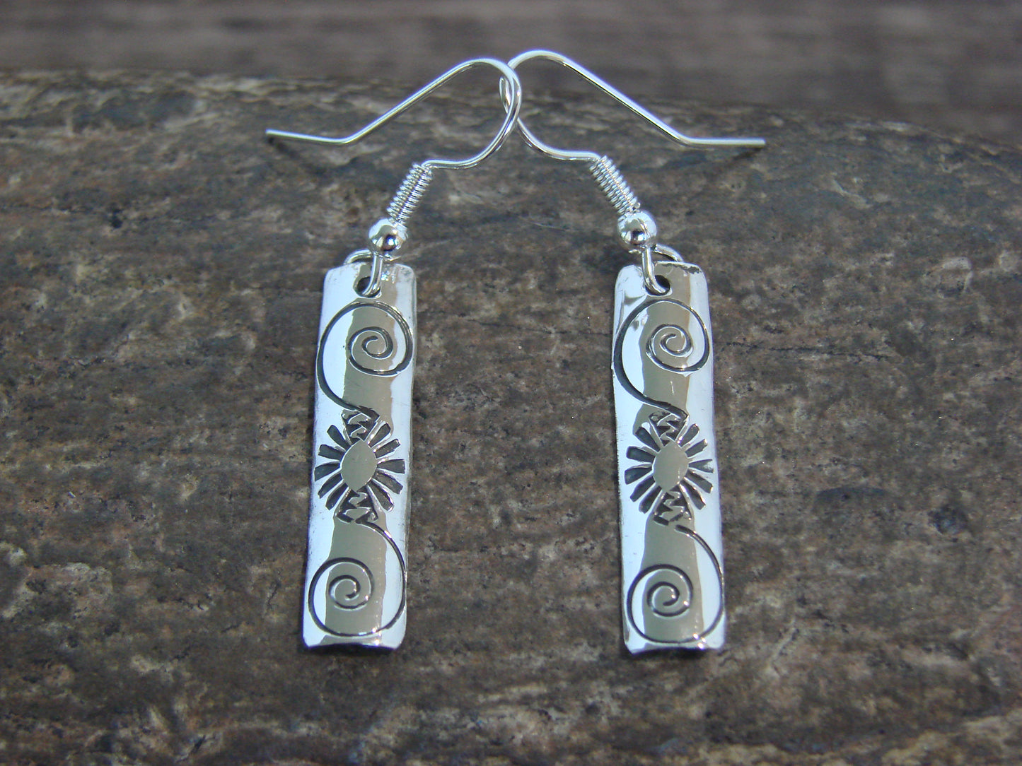 Native American Sterling Silver Dangle Earrings by Tahe