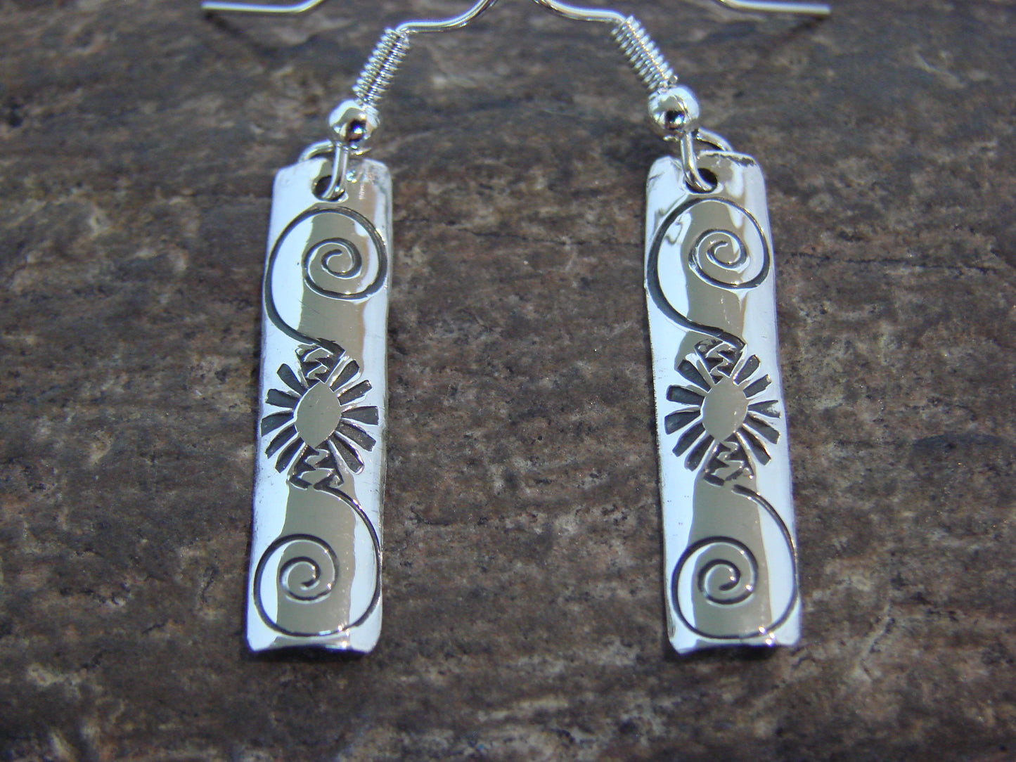 Native American Sterling Silver Dangle Earrings by Tahe