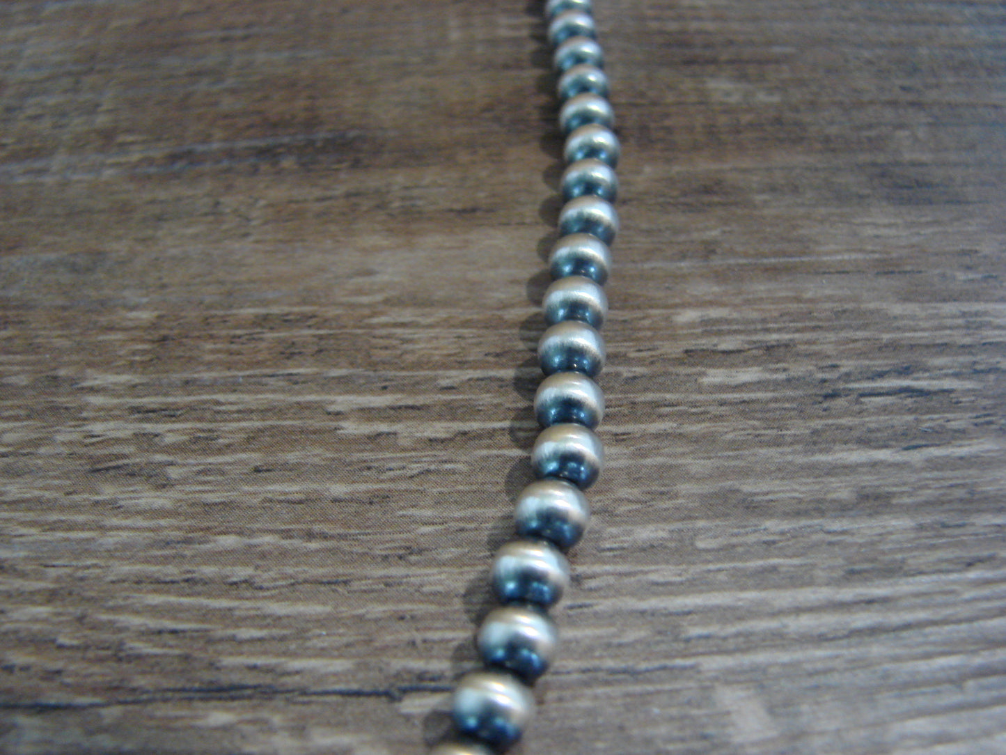 Native American Sterling Silver 24" Navajo Pearl Necklace by I. John