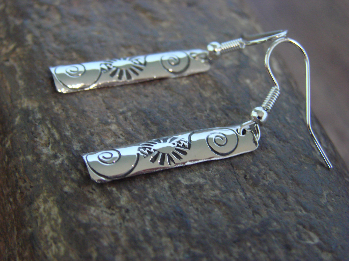 Native American Sterling Silver Dangle Earrings by Tahe