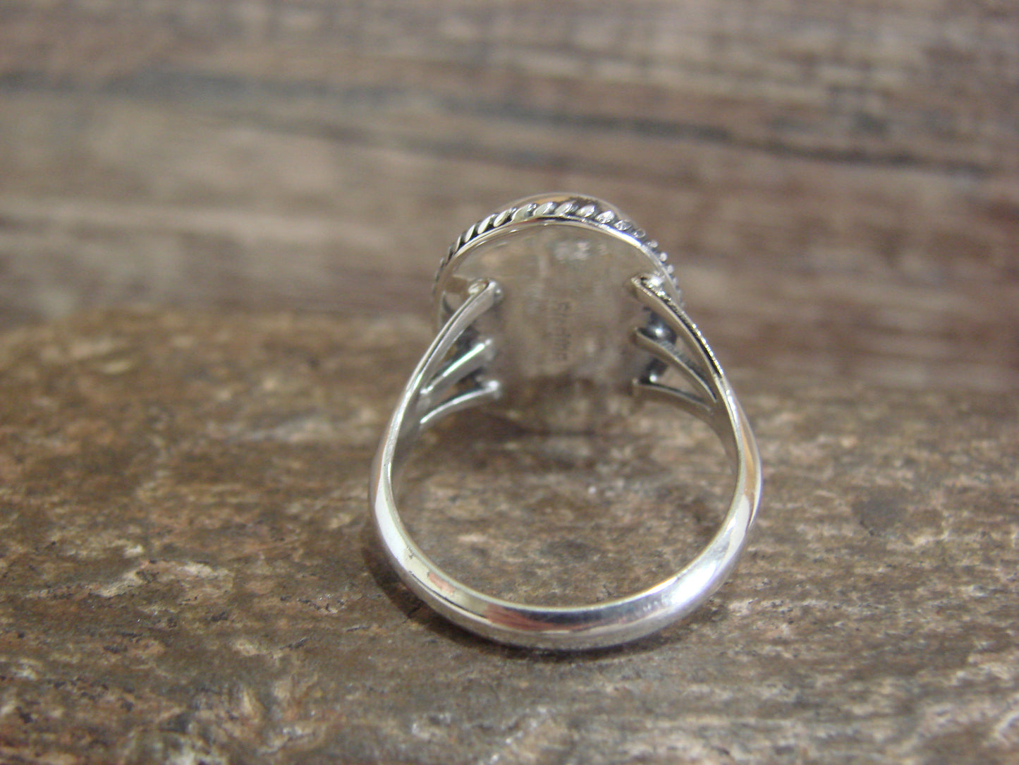 Native American Sterling Silver & Sonoran Turquoise Ring by Saunders - Size 8