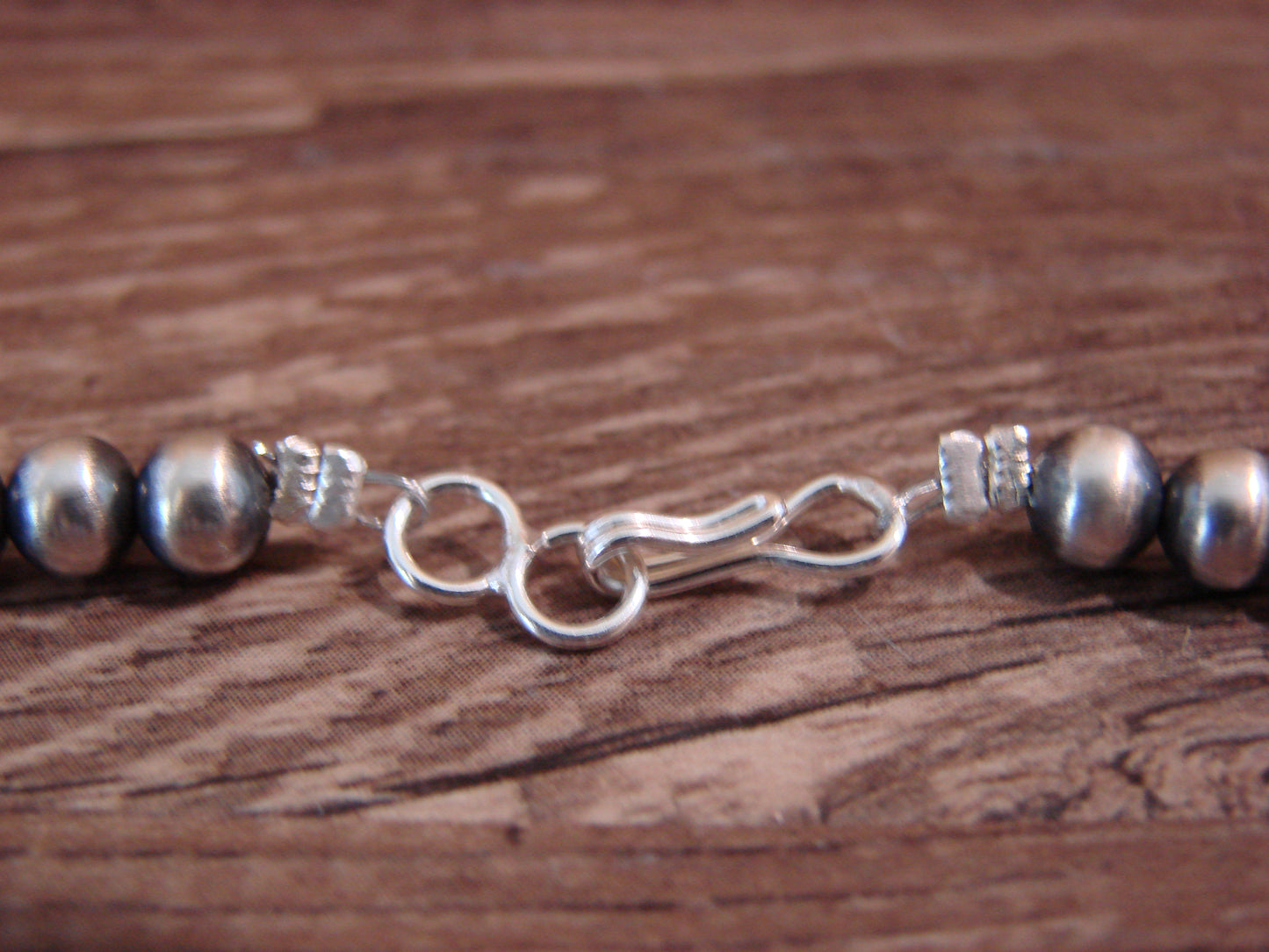 Native American Sterling Silver 24" Navajo Pearl Necklace by I. John