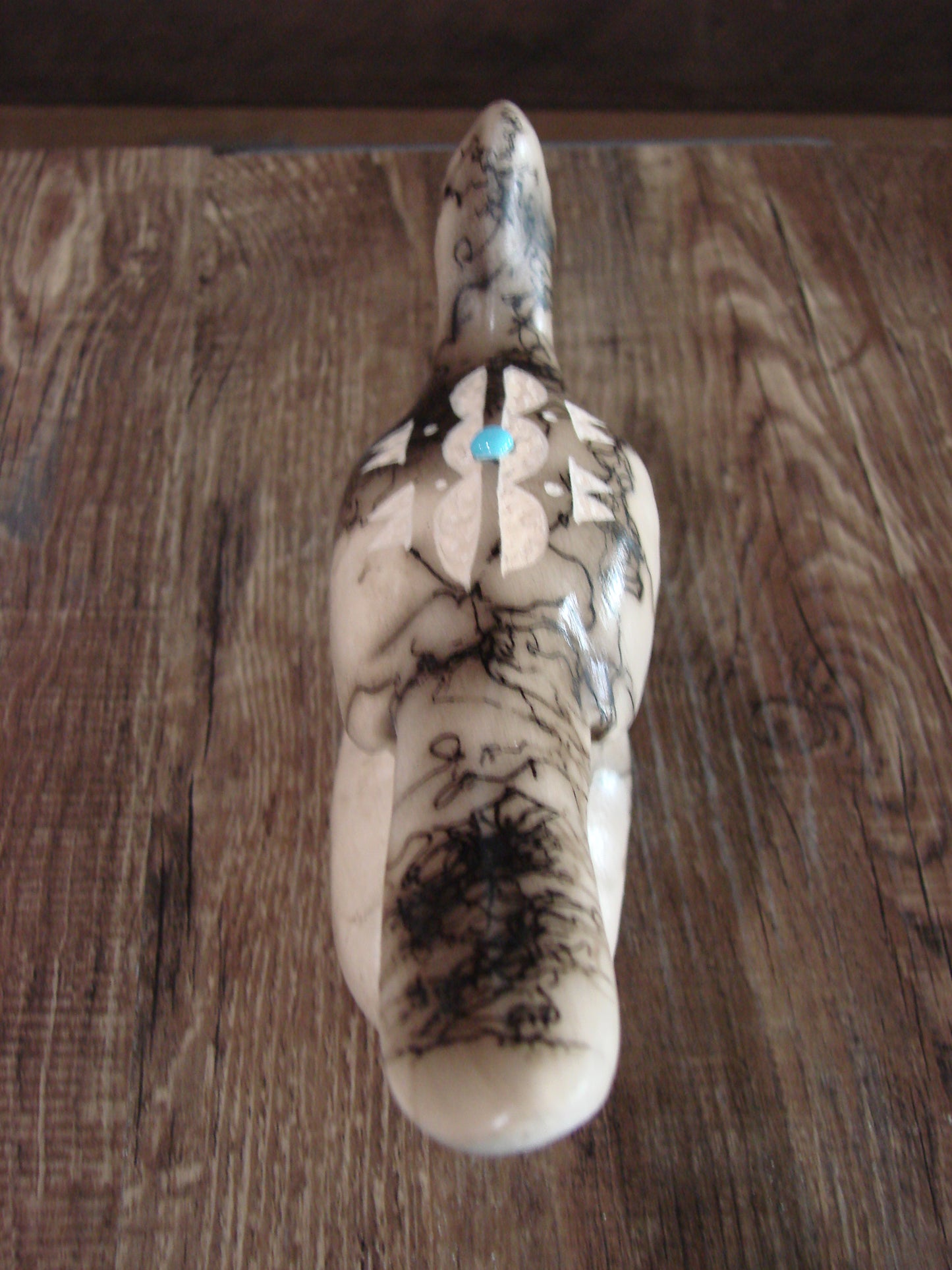 Native American Pottery Horse Hair Road Runner Sculpture by Vail