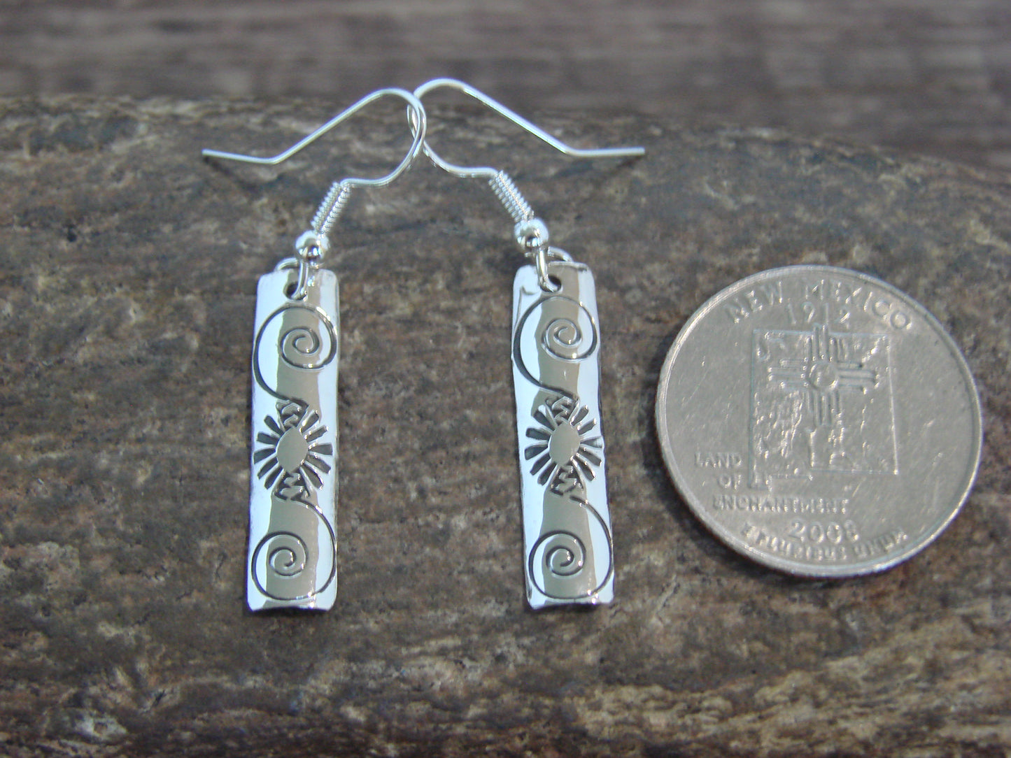 Native American Sterling Silver Dangle Earrings by Tahe