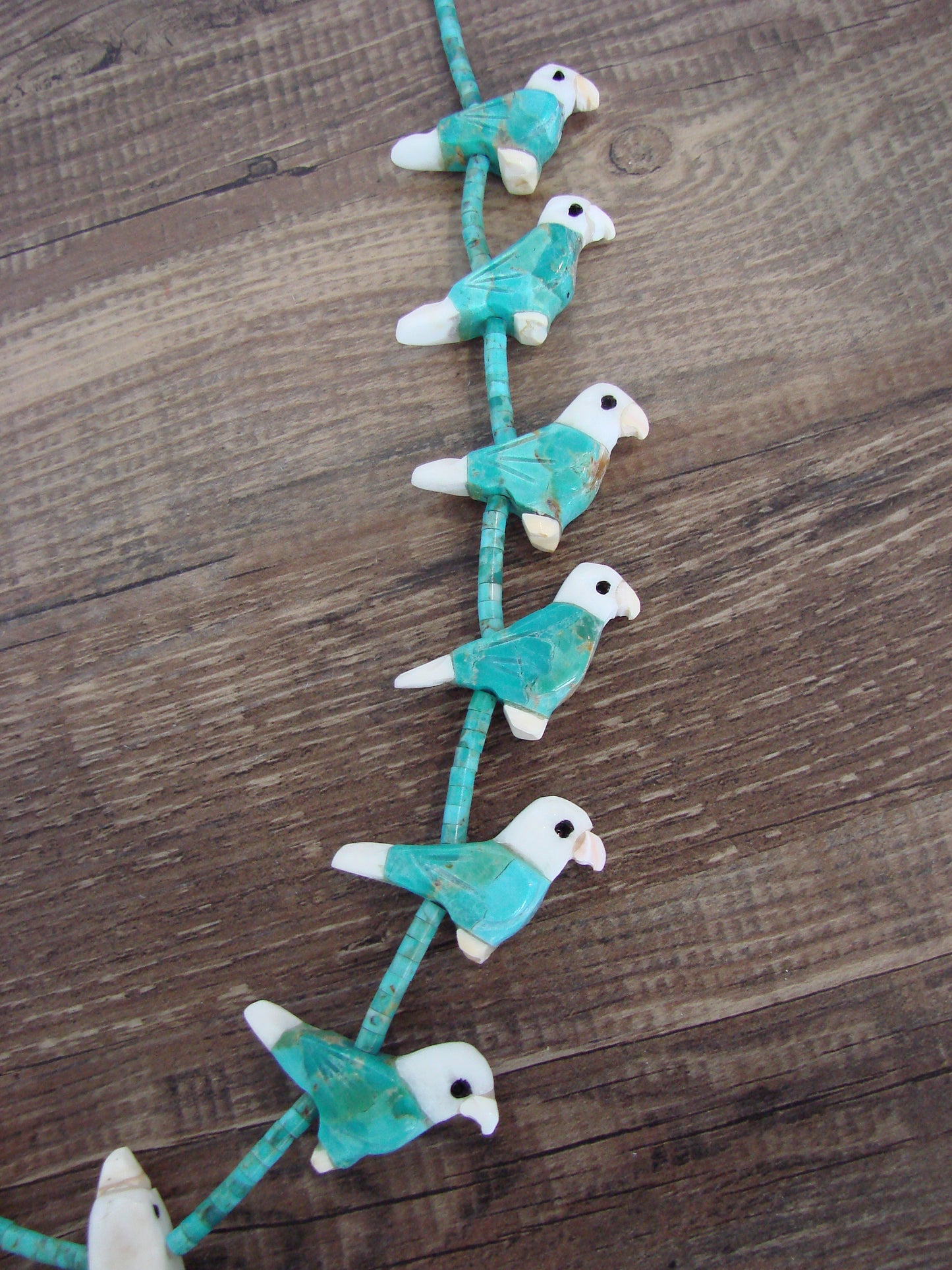 Hand Carved Turquoise Eagle Fetish Necklace - Matt Mitchell