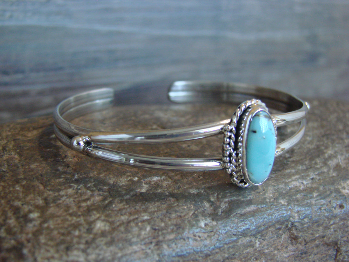 Native American Sterling Silver Turquoise Bracelet by Begay