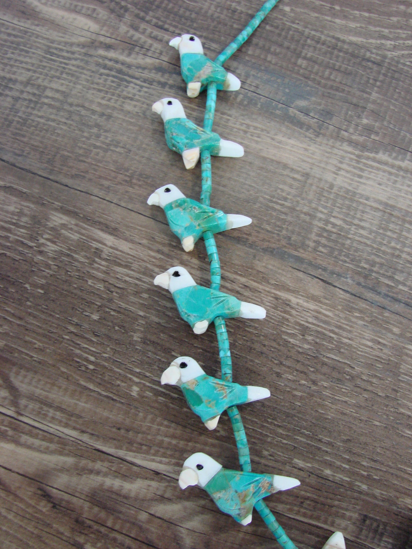 Hand Carved Turquoise Eagle Fetish Necklace - Matt Mitchell