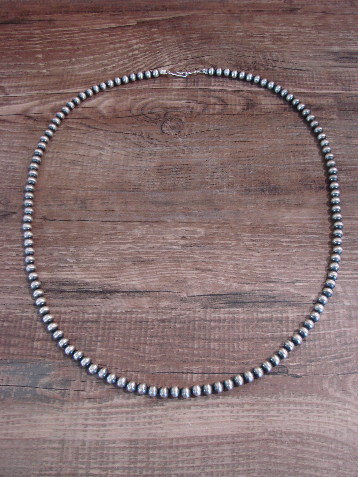 Native American Hand Strung 22" Round Navajo Pearl Necklace -  I. John