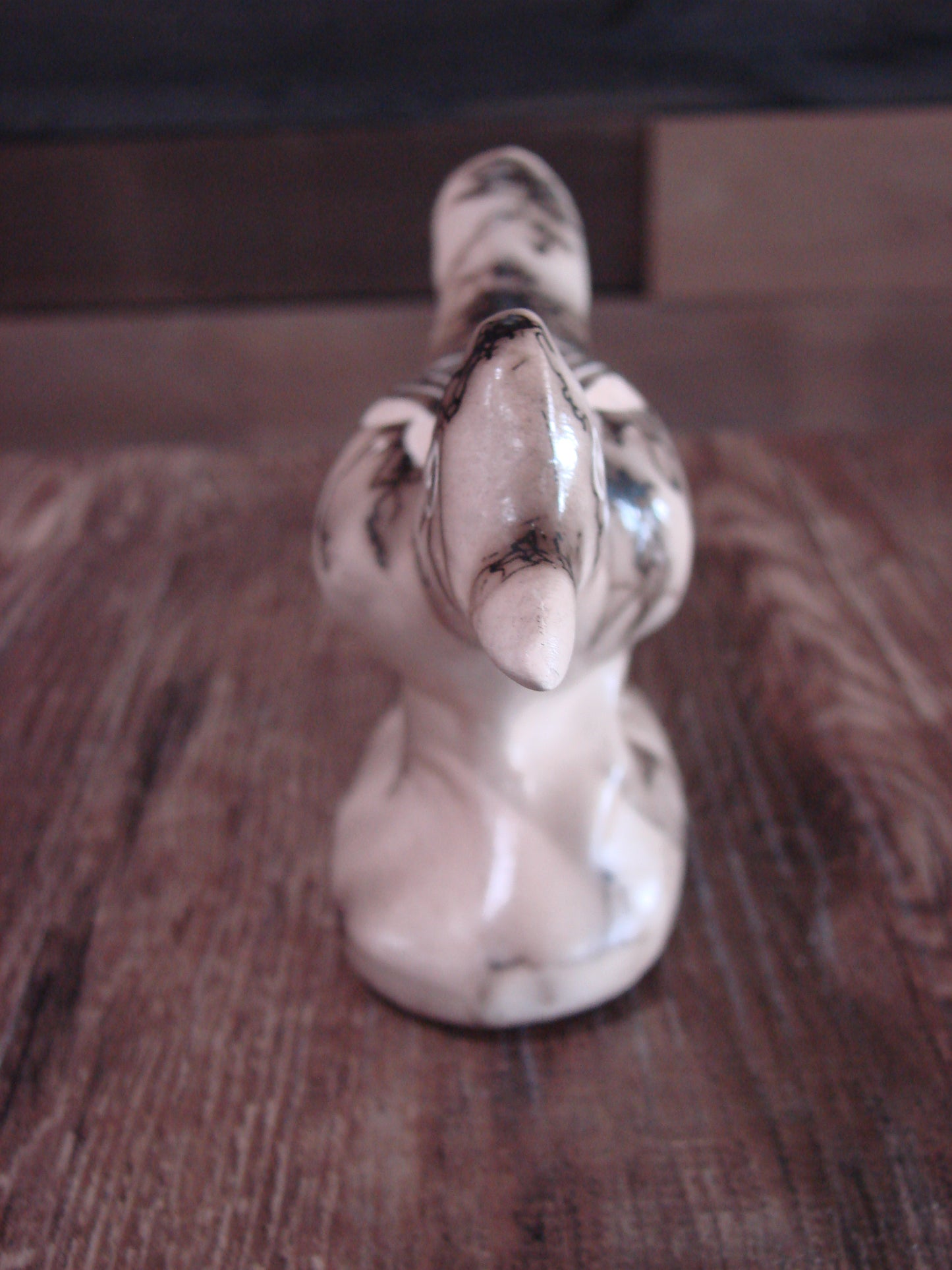 Native American Pottery Horse Hair Road Runner Sculpture by Vail