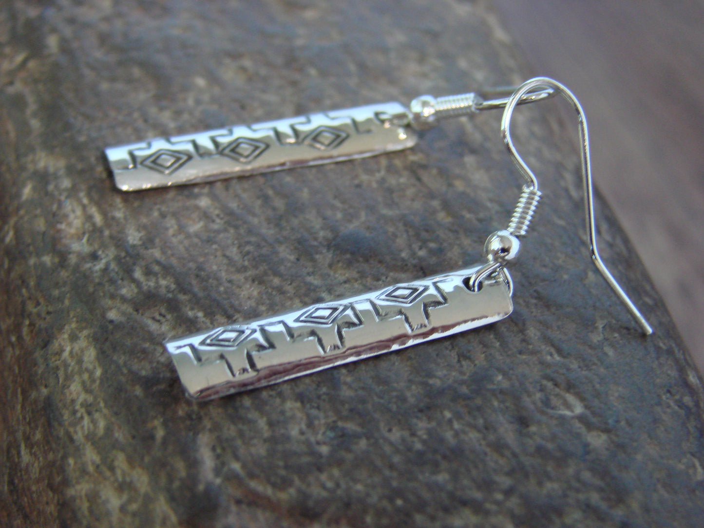 Native American Sterling Silver Dangle Earrings by Tahe