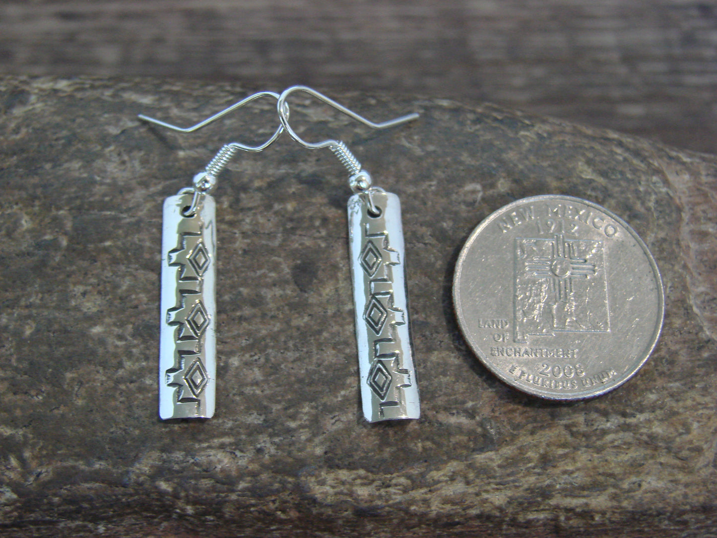 Native American Sterling Silver Dangle Earrings by Tahe