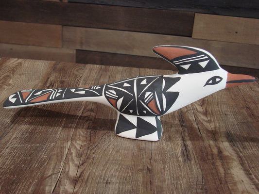 Native American Hand Painted Acoma Road Runner Pottery by Concho