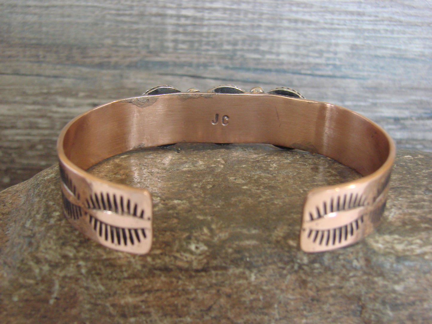 Native American Copper & Turquoise Bracelet by Cleveland
