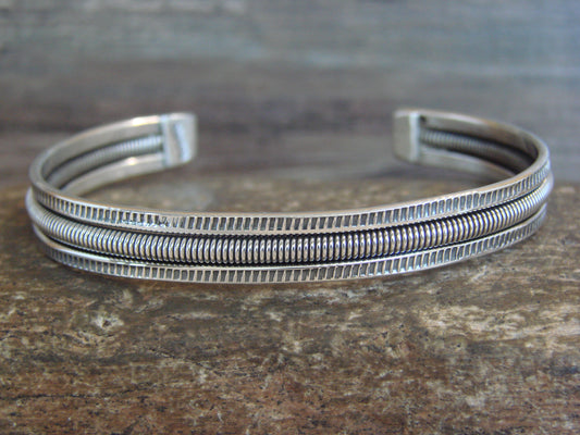 Native American Twisted Sterling Silver Bracelet Cuff by Tahe