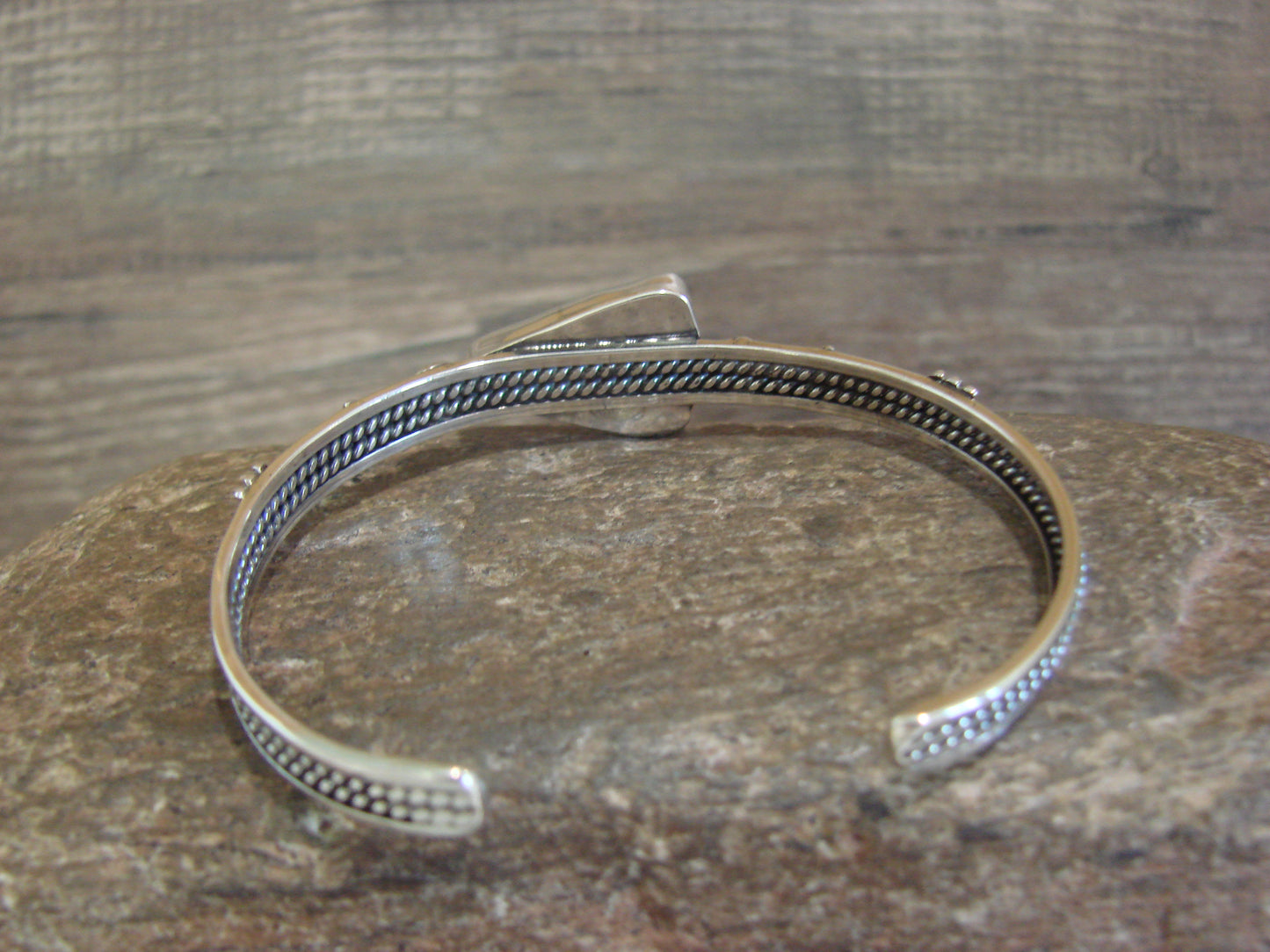 Native American Sterling Silver & Spiny Oyster Arrow Bracelet - Benally