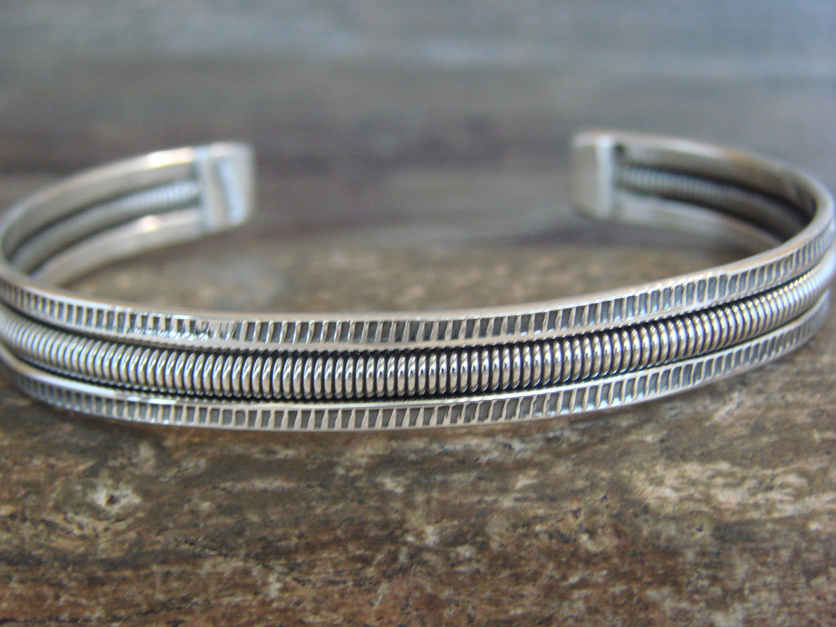 Native American Twisted Sterling Silver Bracelet Cuff by Tahe