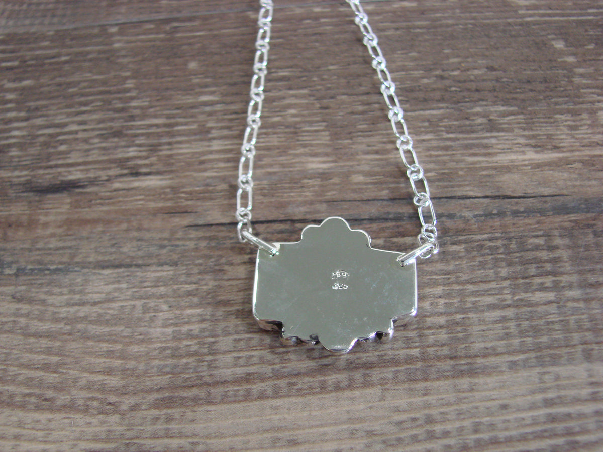 Native American Sterling Silver & Spiny Oyster Link Necklace by Jack