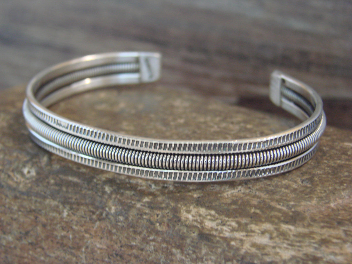 Native American Twisted Sterling Silver Bracelet Cuff by Tahe