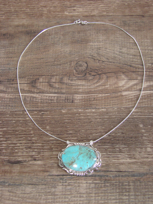 Native American Sterling Silver & Turquoise Necklace by Begay