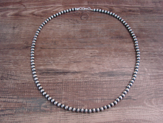 Native American Sterling Silver 20" Navajo Pearl Necklace by I. John