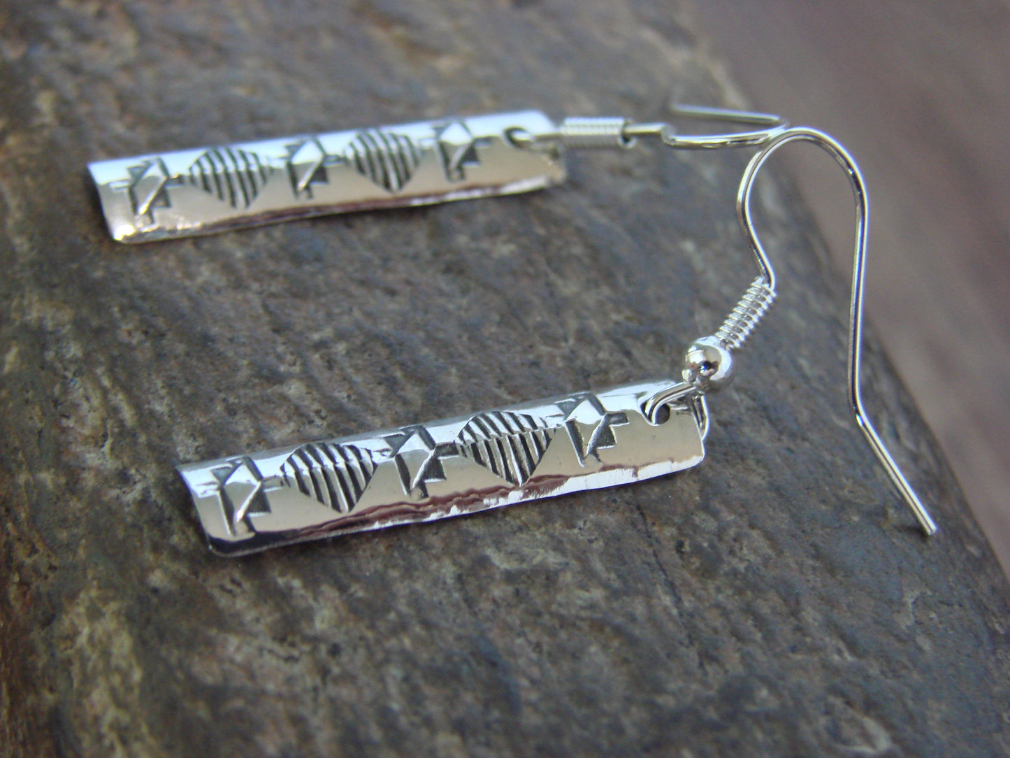 Native American Sterling Silver Dangle Earrings by Tahe