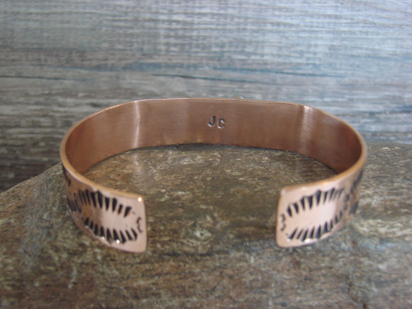 Native American Copper & Onyx Bracelet by Cleveland