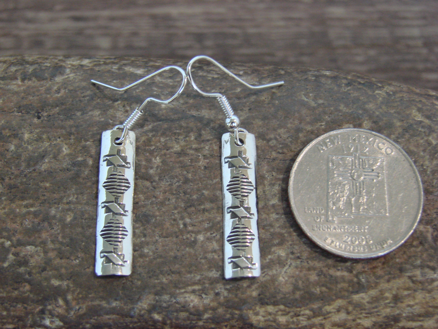 Native American Sterling Silver Dangle Earrings by Tahe