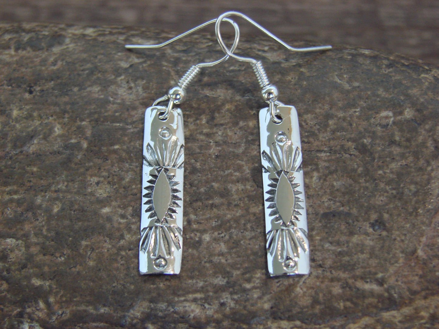 Native American Sterling Silver Dangle Earrings by Tahe