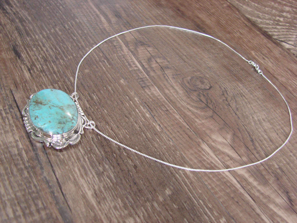 Native American Sterling Silver & Turquoise Necklace by Begay
