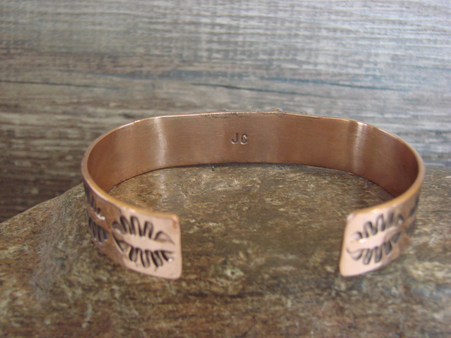 Native American Copper & Onyx Bracelet by Cleveland