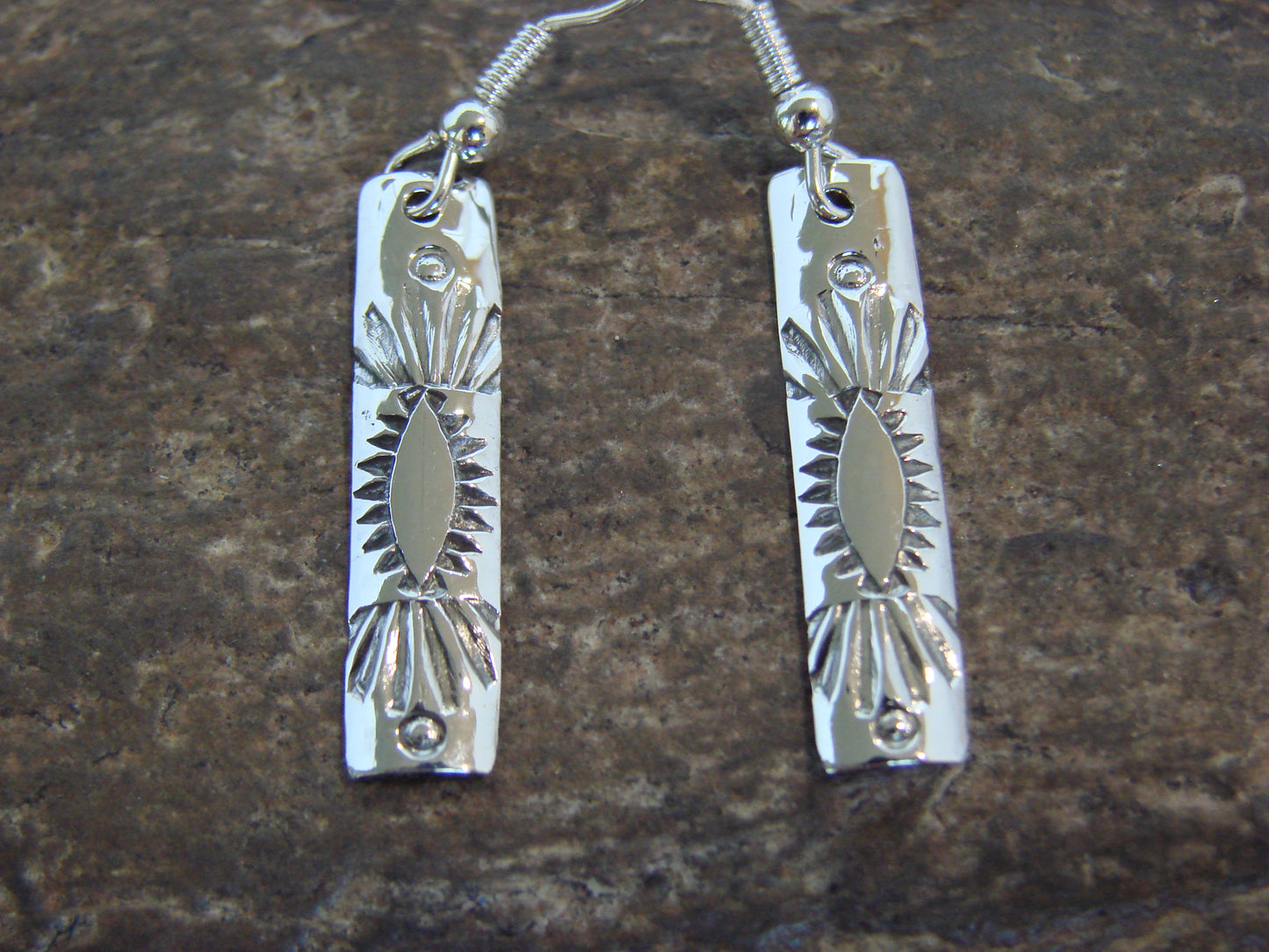 Native American Sterling Silver Dangle Earrings by Tahe
