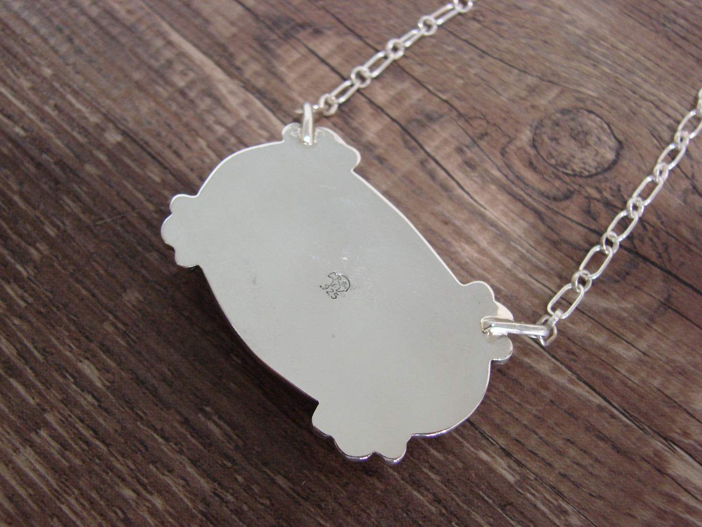 Native American 20" Sterling Silver & White Buffalo Turquoise Necklace by Belin