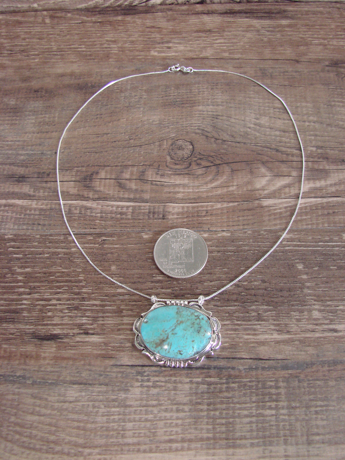 Native American Sterling Silver & Turquoise Necklace by Begay