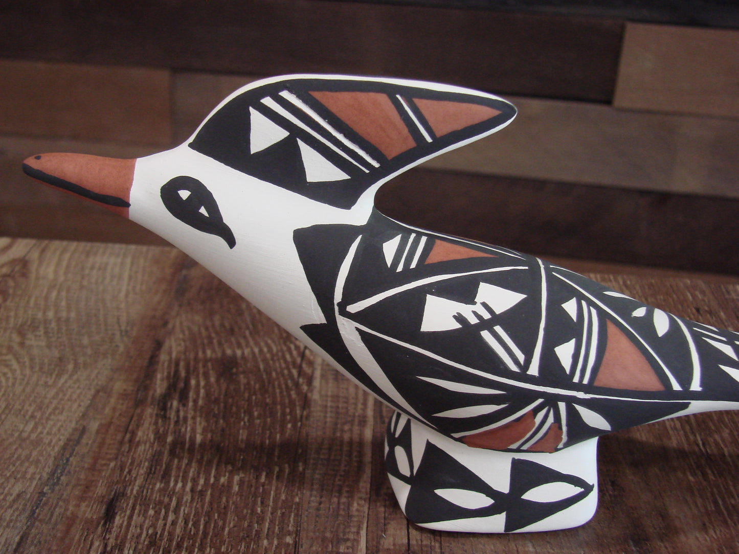 Native American Hand Painted Acoma Road Runner Pottery by Concho