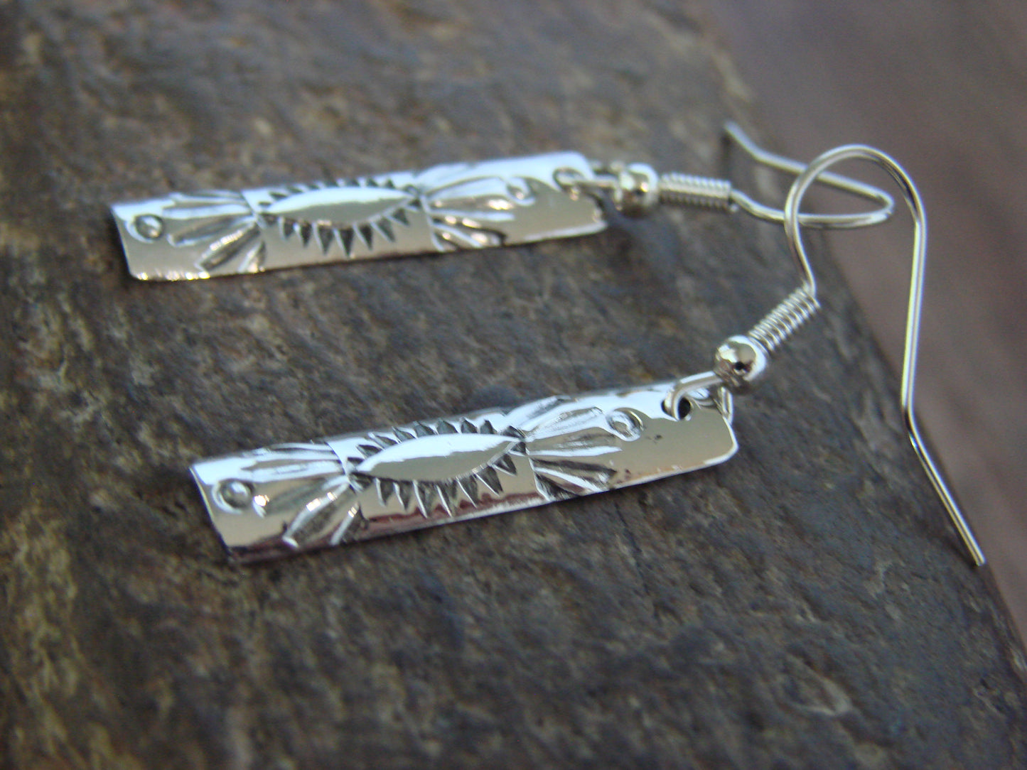 Native American Sterling Silver Dangle Earrings by Tahe