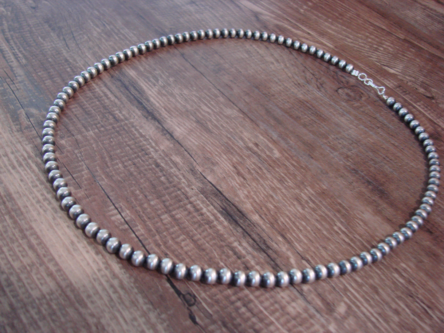 Native American Sterling Silver 20" Navajo Pearl Necklace by I. John