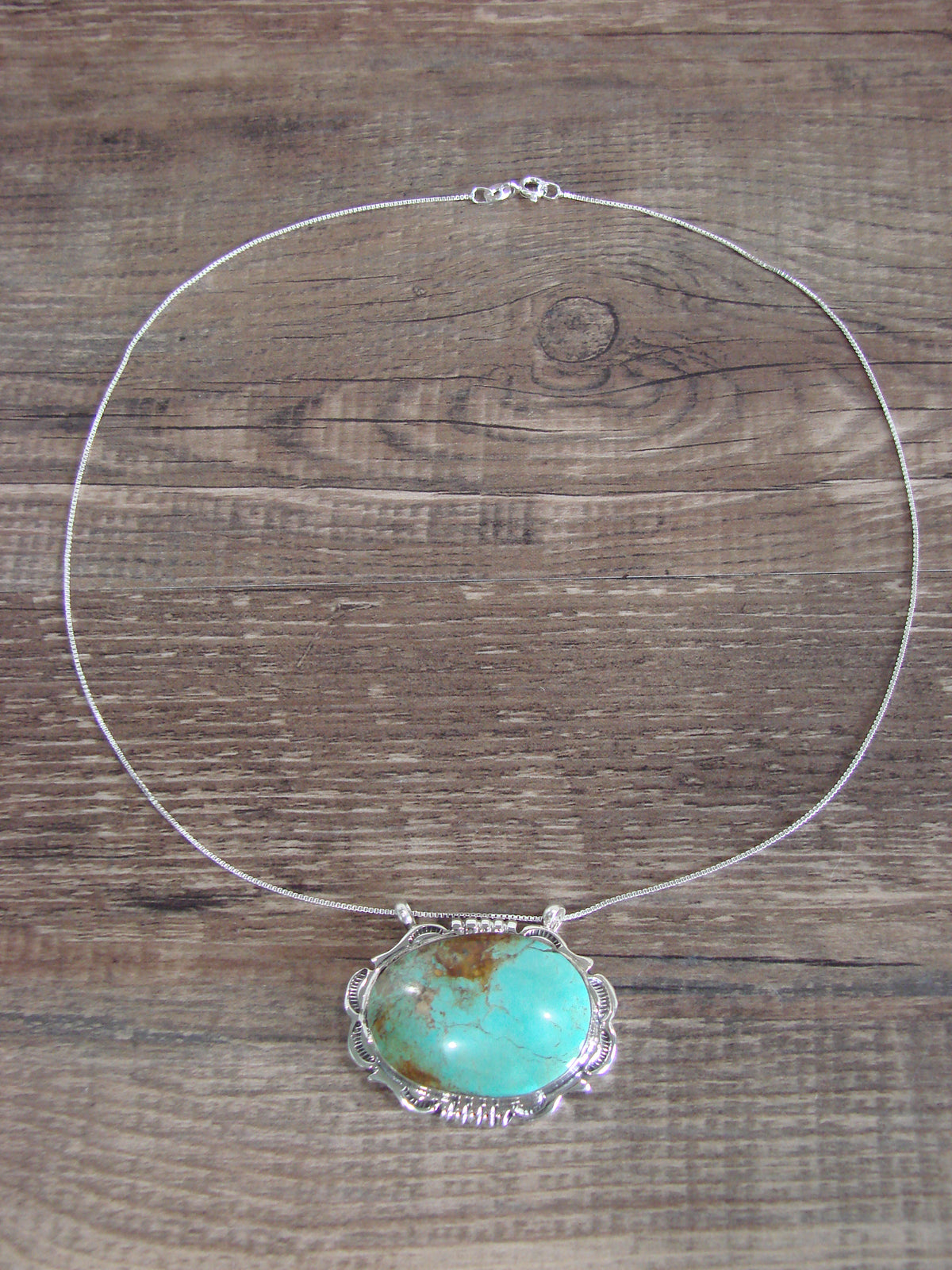 Native American Sterling Silver & Turquoise Necklace by Begay