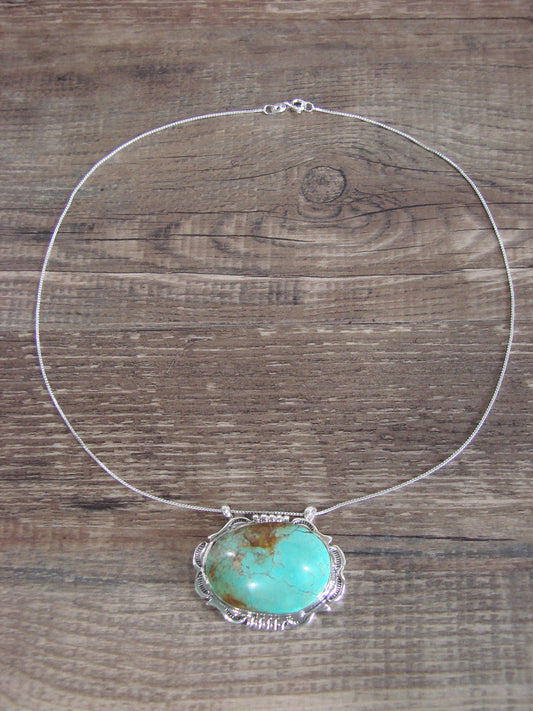 Native American Sterling Silver & Turquoise Necklace by Begay