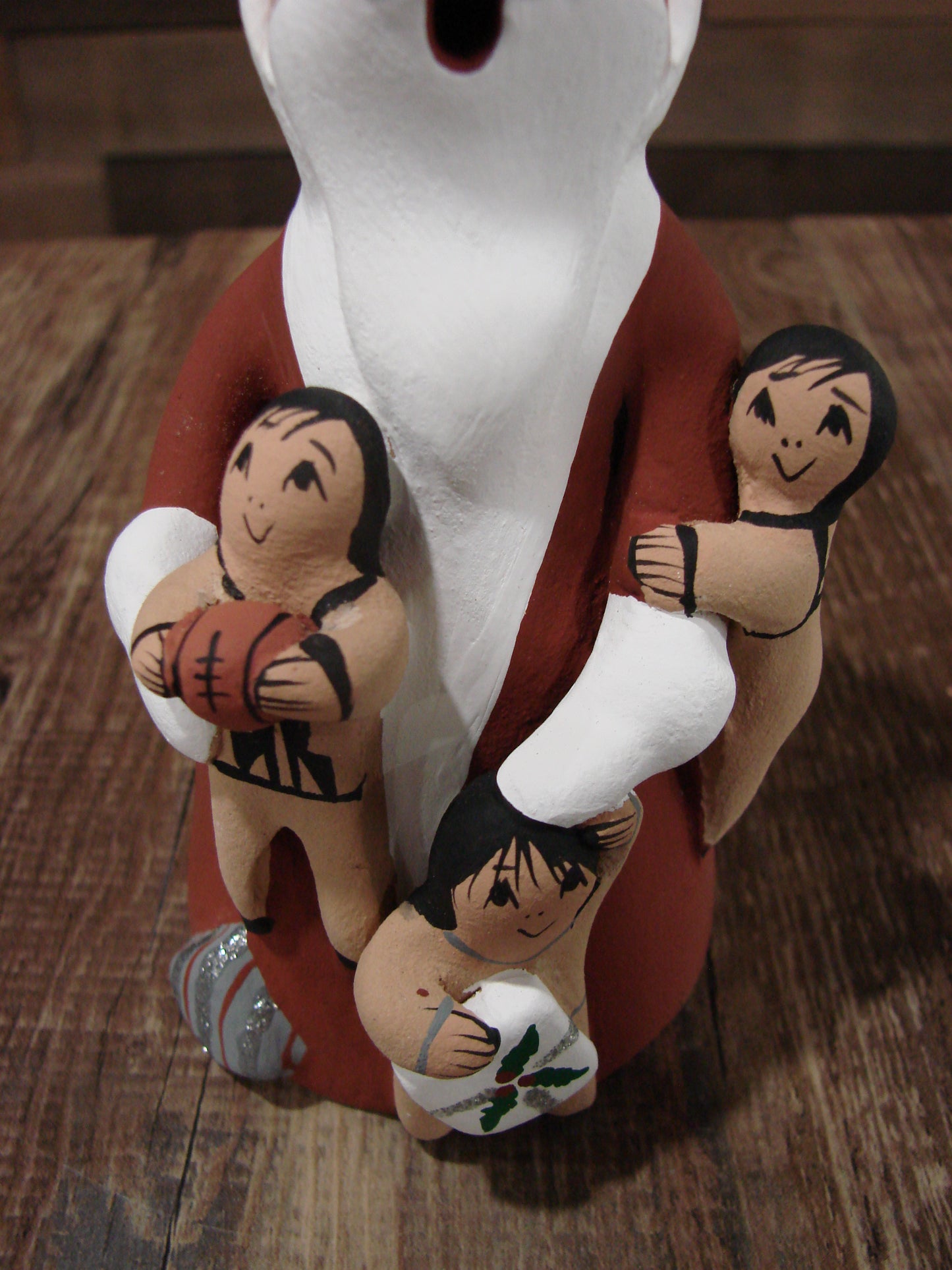 Native American Jemez Hand Sculpted Clay Santa Storyteller by Lucero